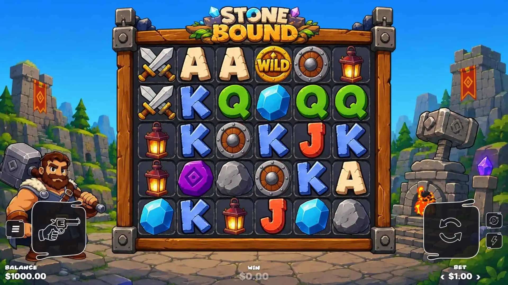 StoneBound slot gameplay reels