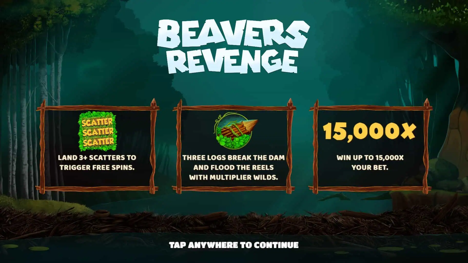 Beavers Revenge slot intro screen