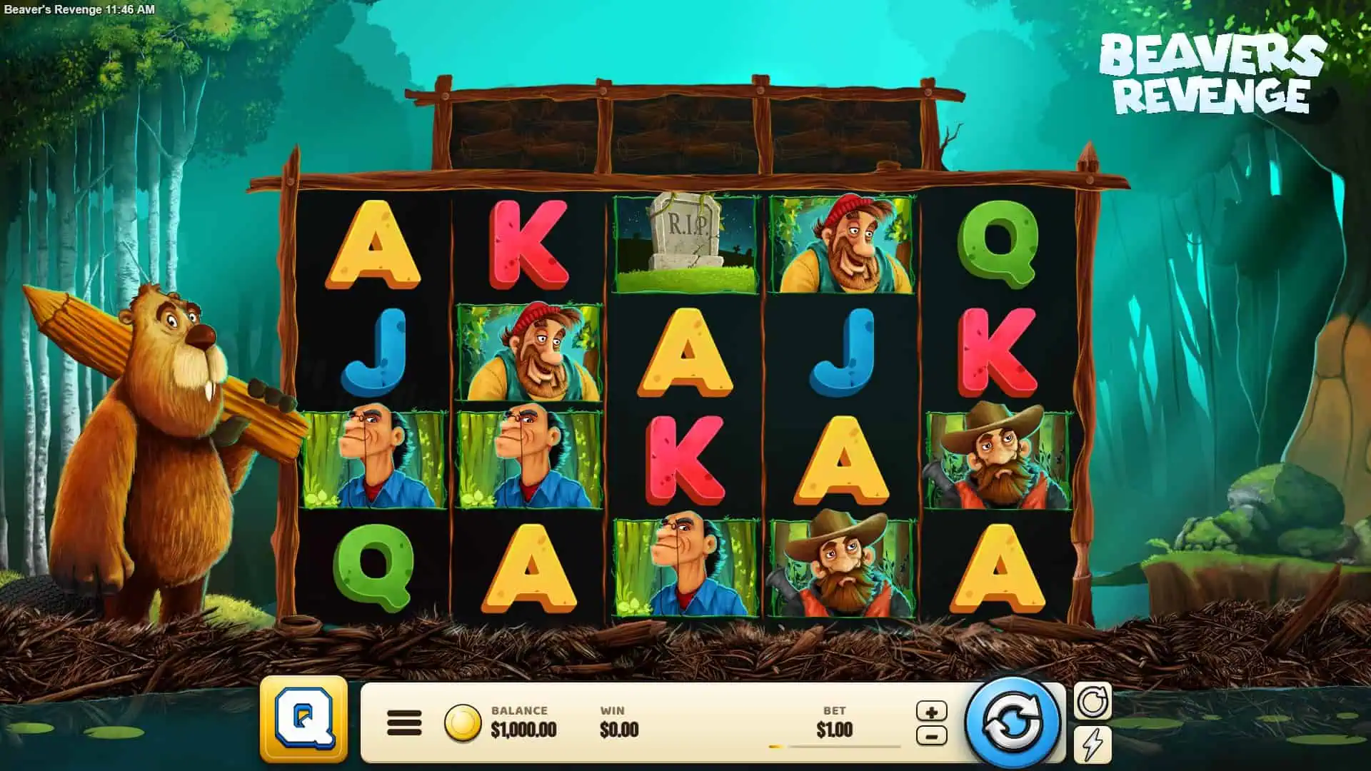 Beavers Revenge slot gameplay reels