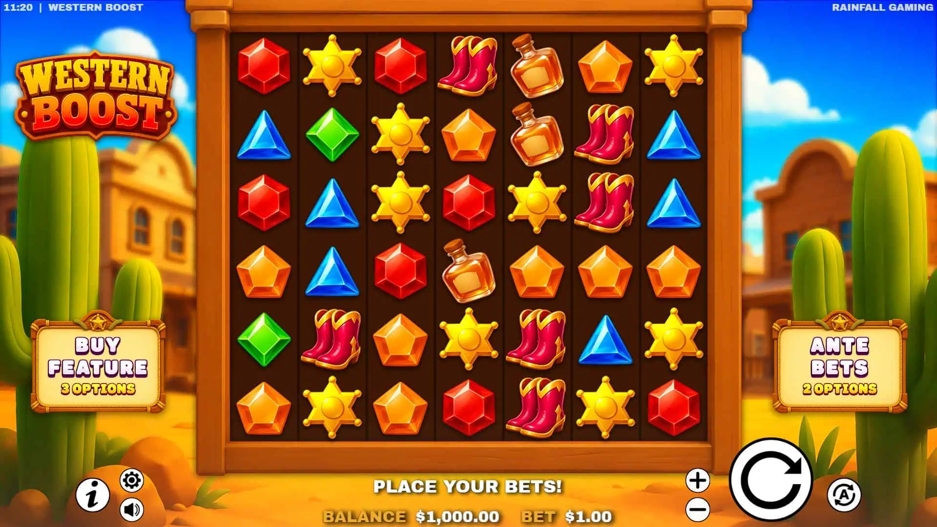 Western Boost slot gameplay reels