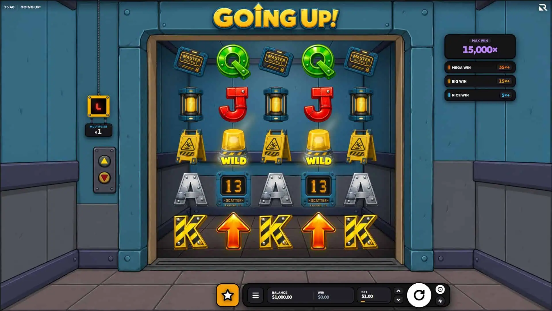 Going UP! slot gameplay reels