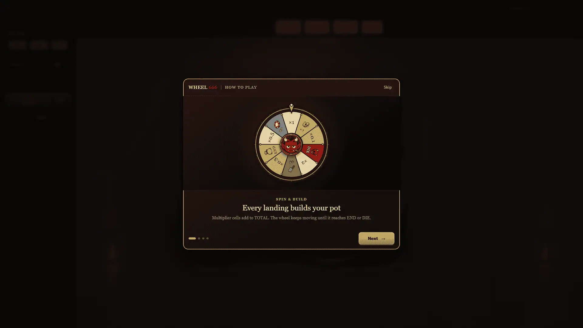 wheel 666 slot intro screen