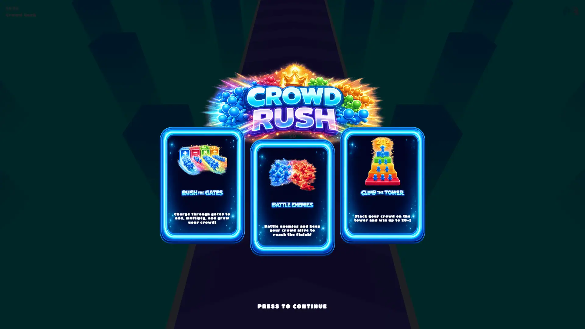 Crowd Rush slot intro screen