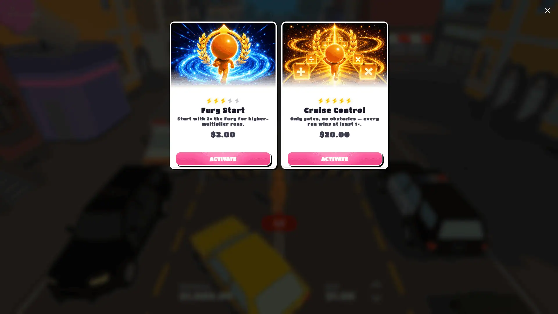 Highway Rush bonus buy menu