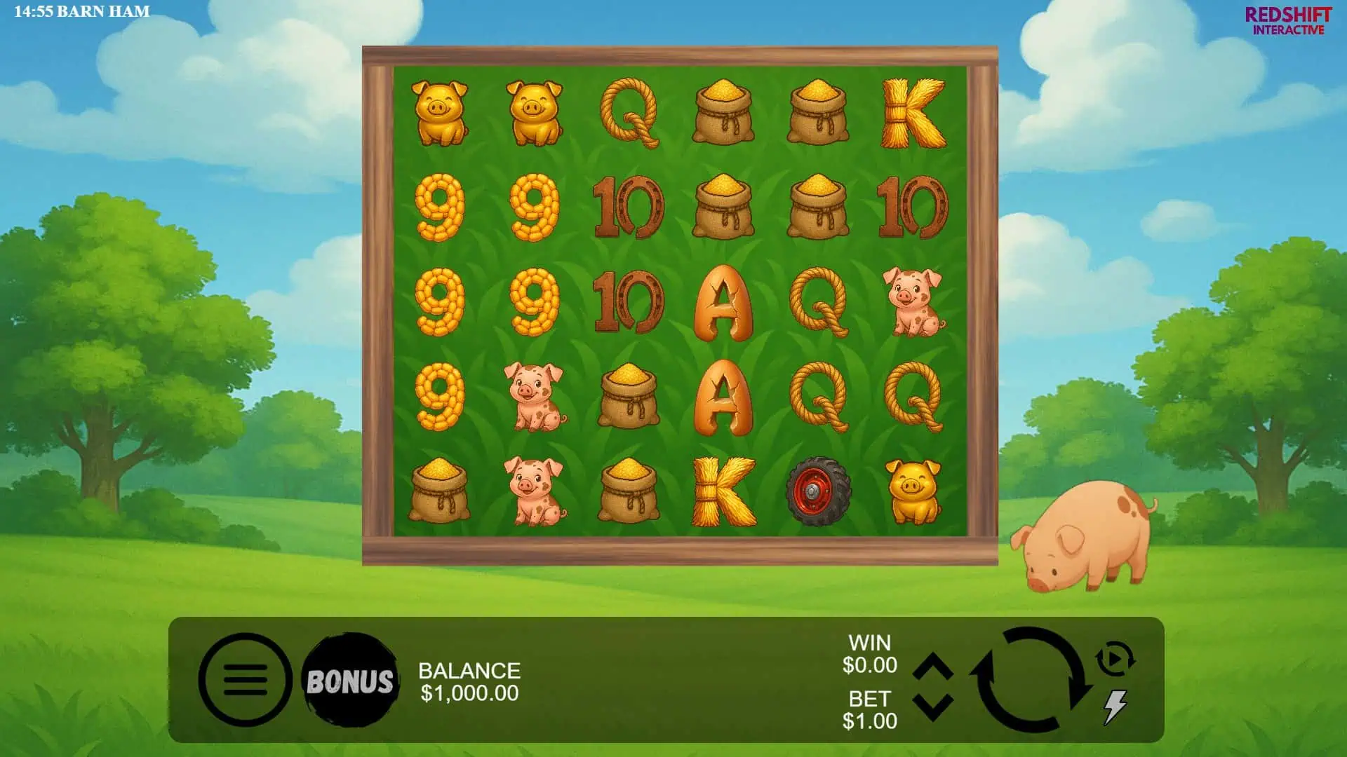 Barn Ham slot gameplay reels