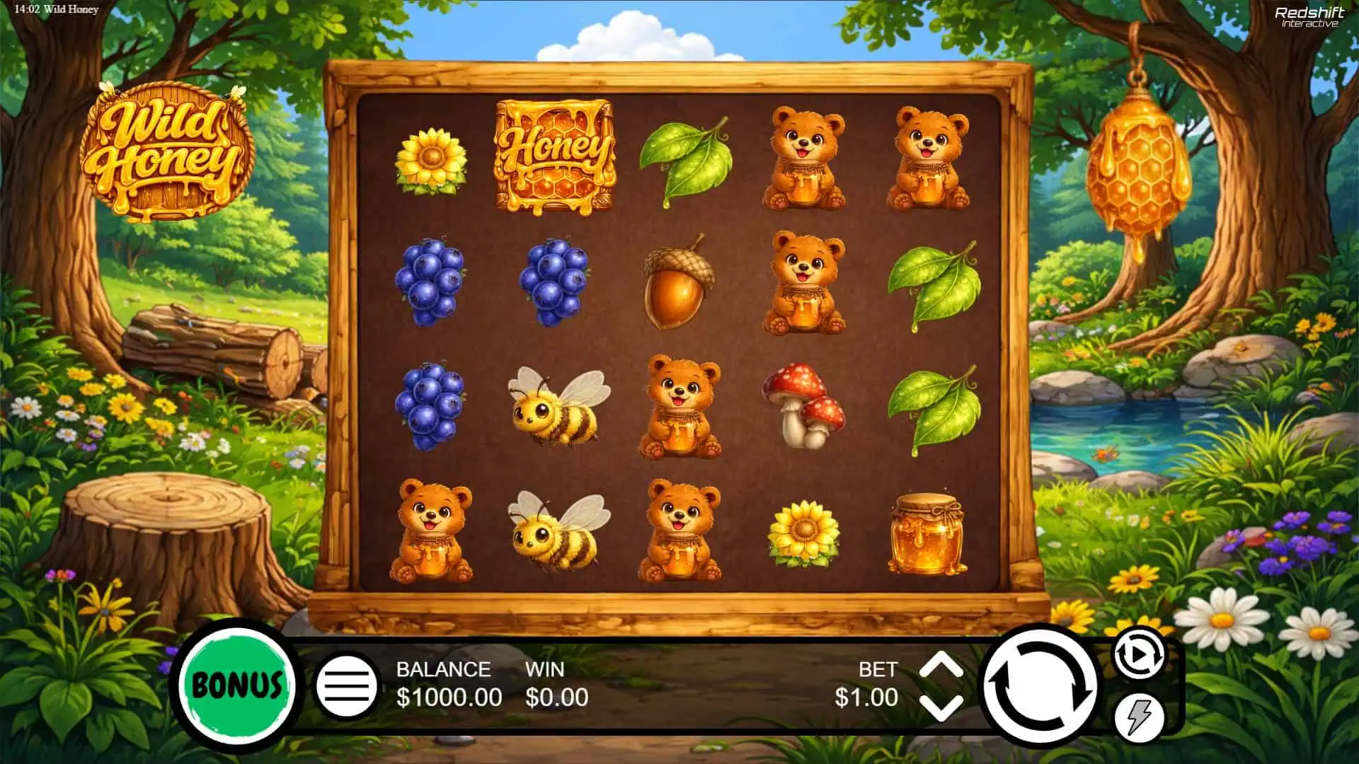 Wild Honey slot gameplay reels