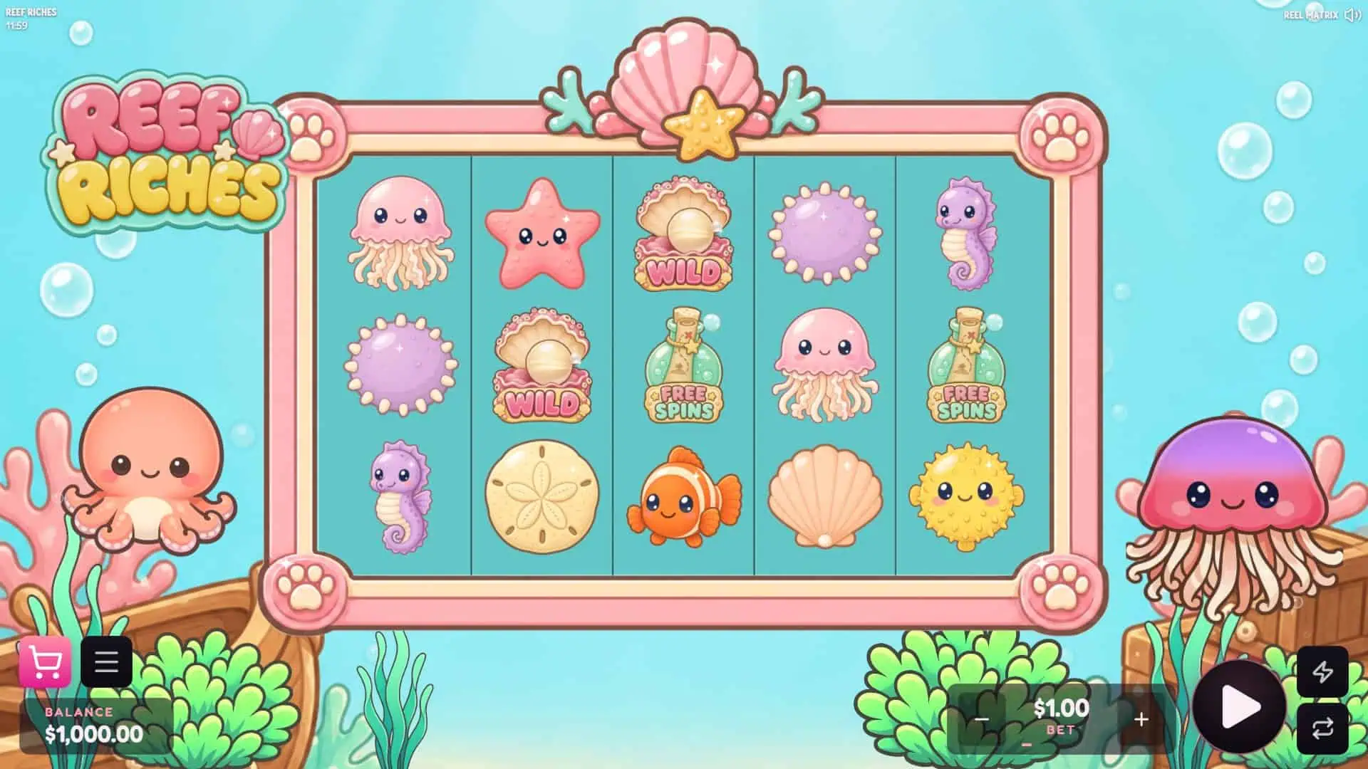 Reef Riches slot gameplay reels
