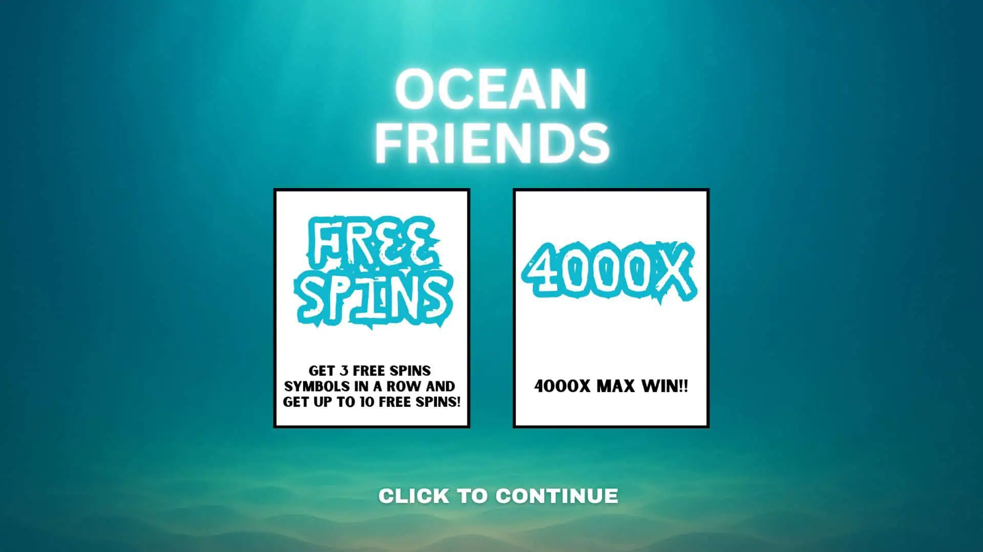 Ocean Friends slot intro screen
