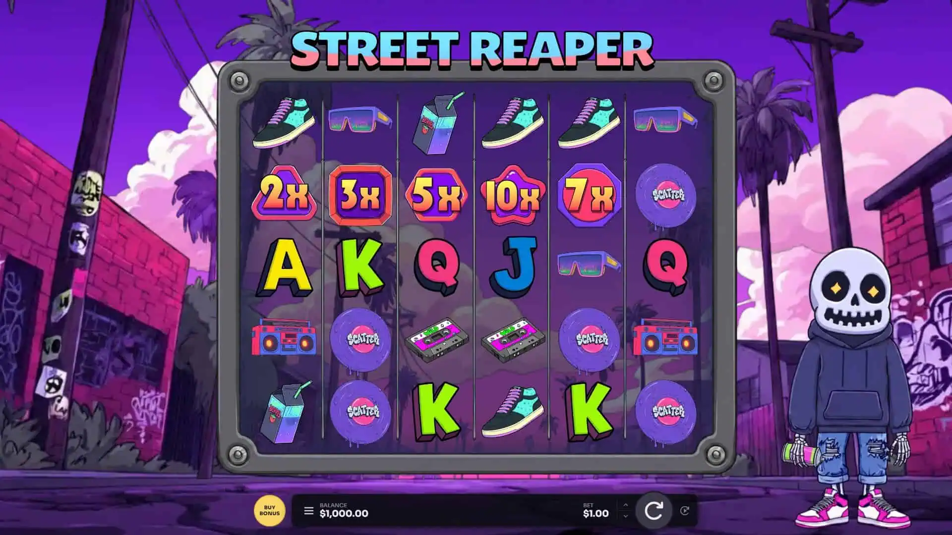 Street Reaper slot gameplay reels