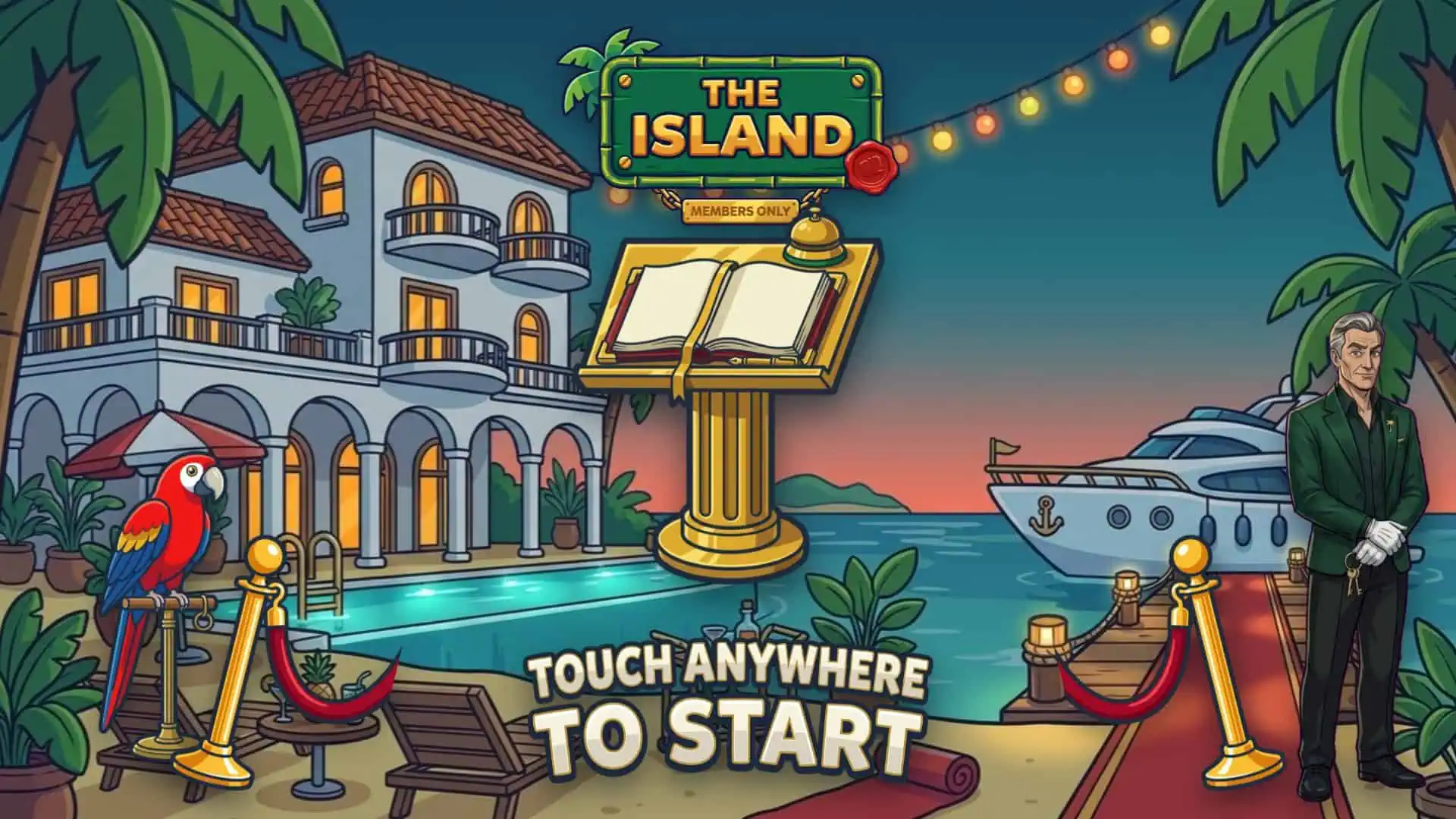 The Island slot intro screen