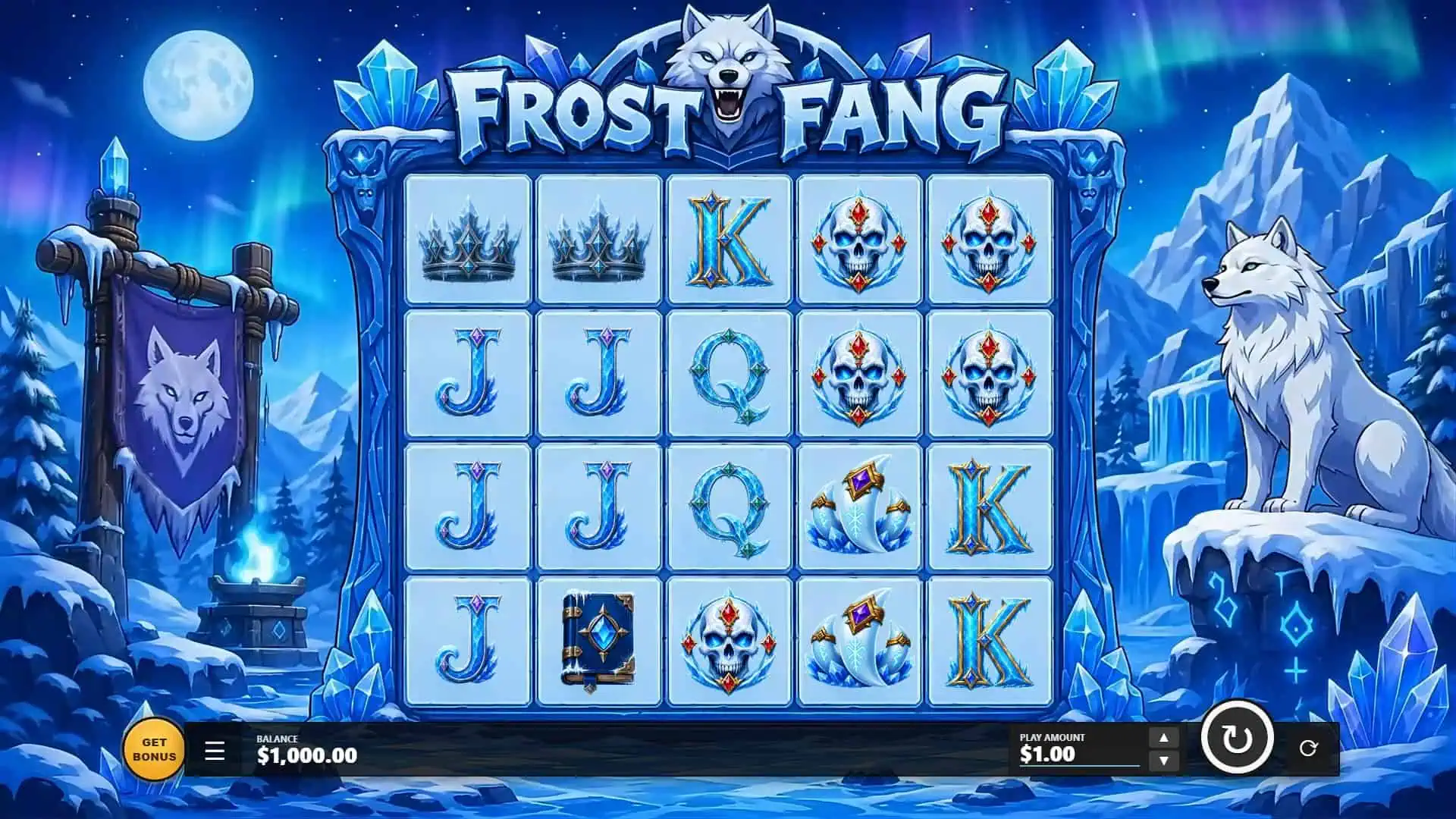 Frost Fang slot gameplay reels