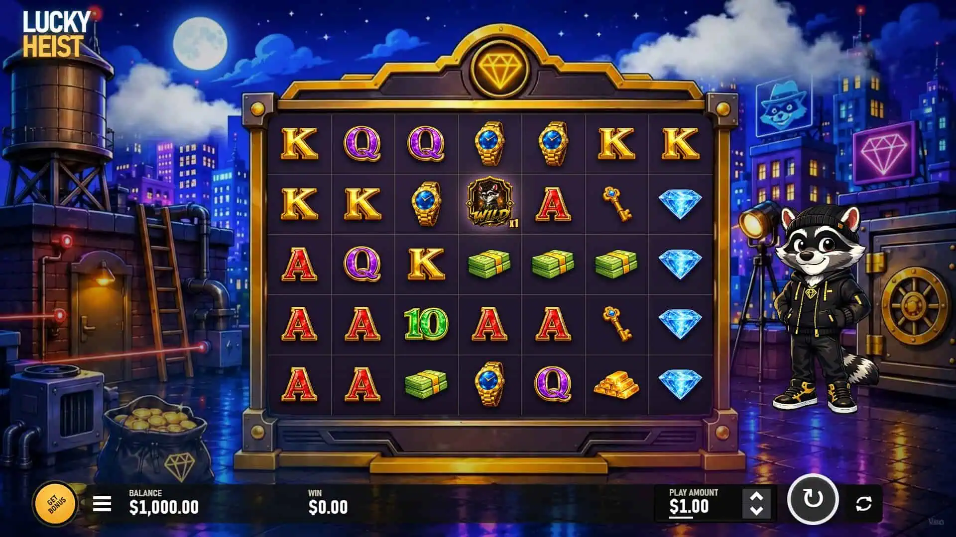 Lucky Heist slot gameplay reels