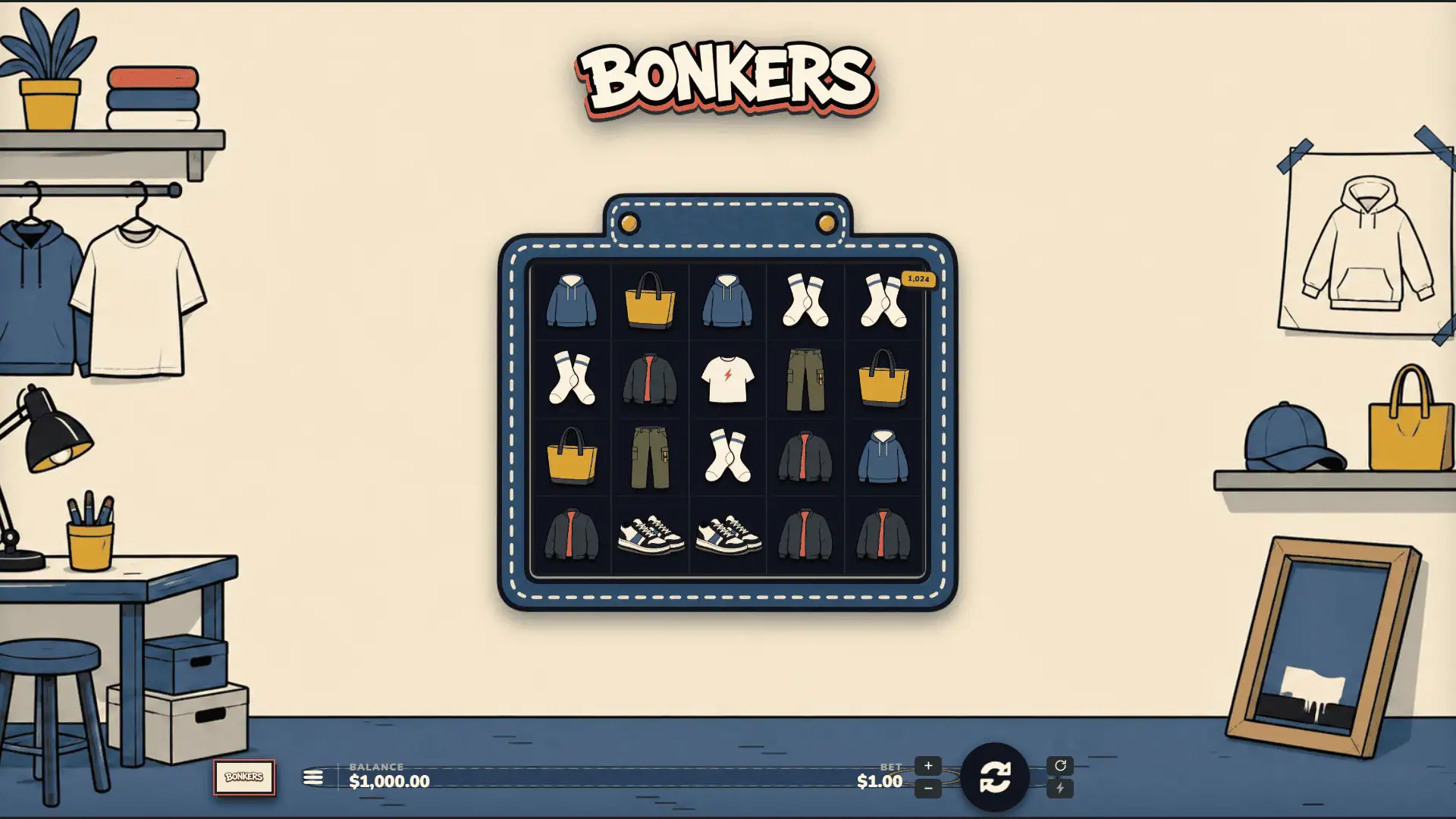 Bonkers slot gameplay reels