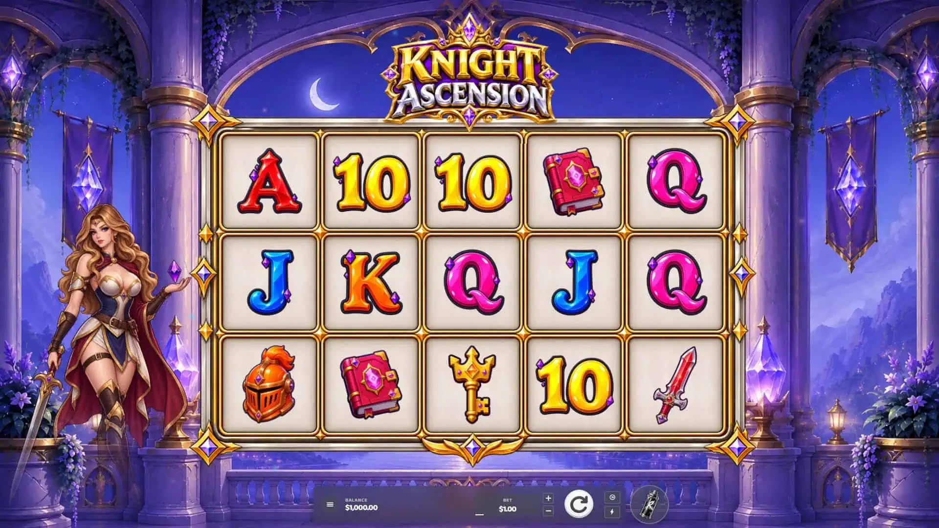 Knight Ascension slot gameplay reels