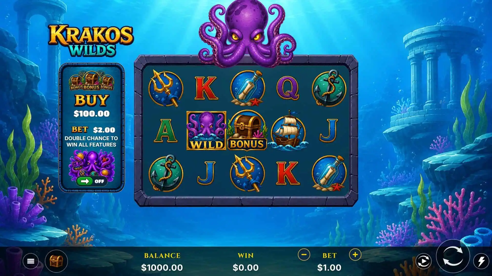 Krakos Wilds slot gameplay reels