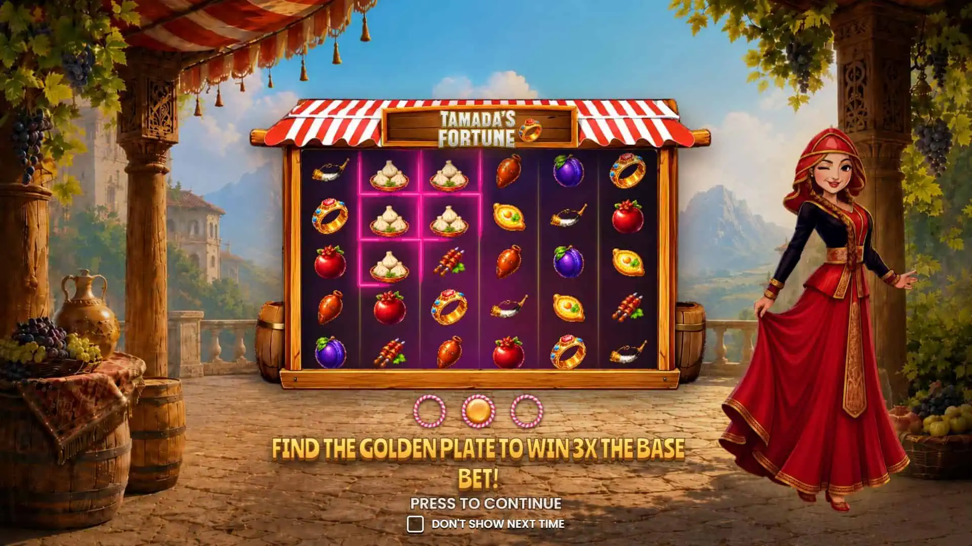 Tamada Fortune slot intro screen