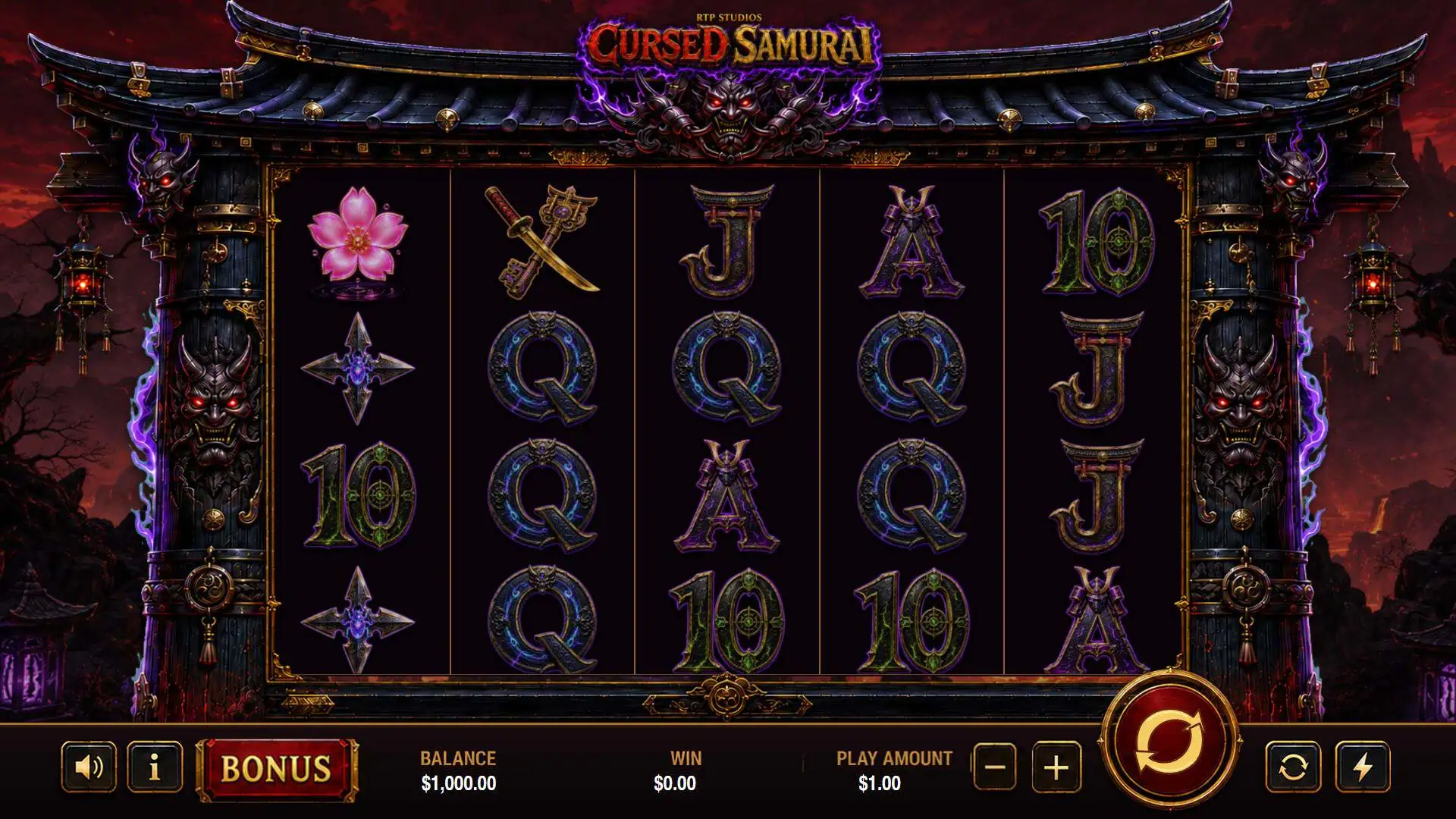 Cursed Samurai slot gameplay reels
