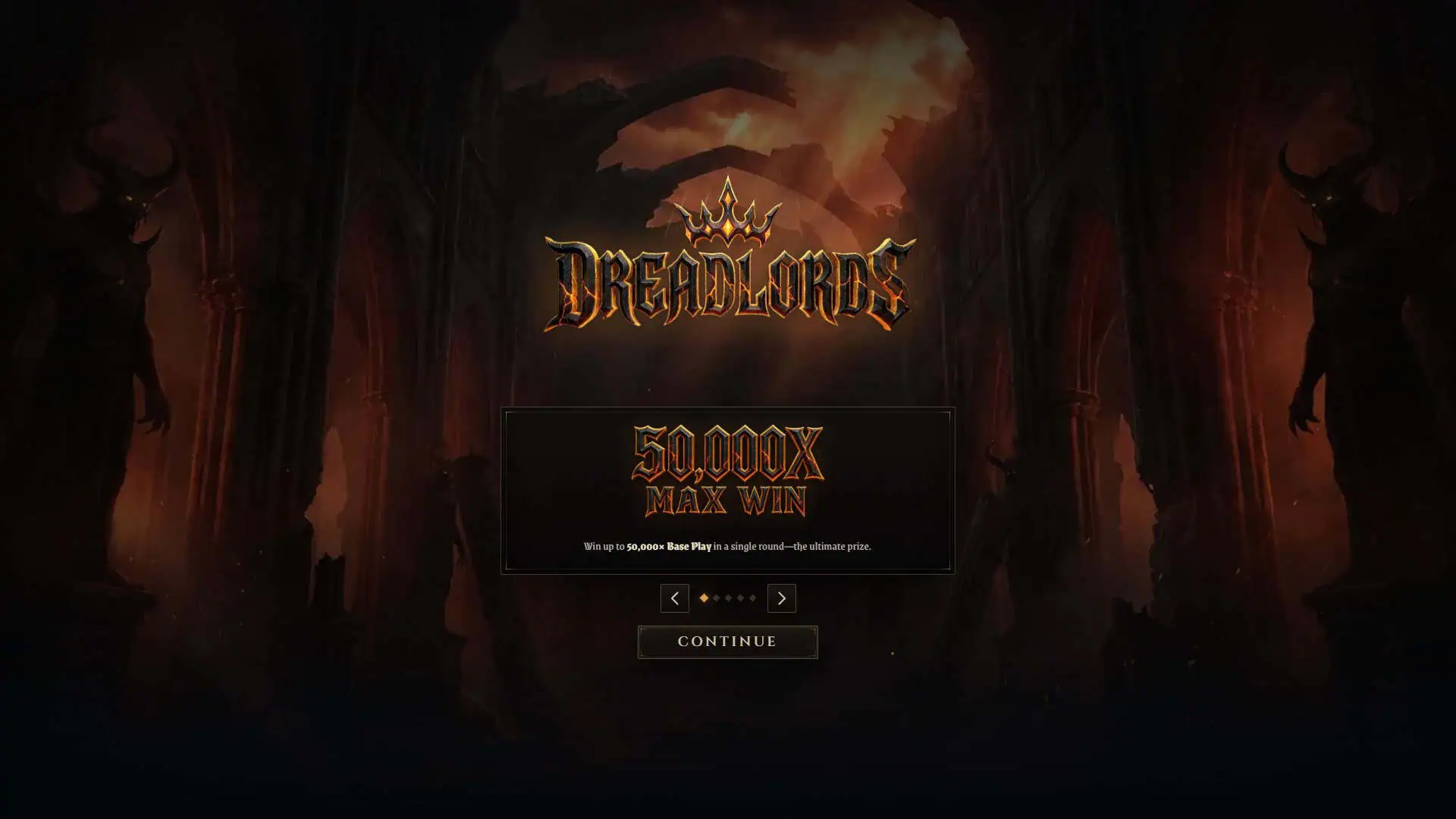 DreadLords slot intro screen