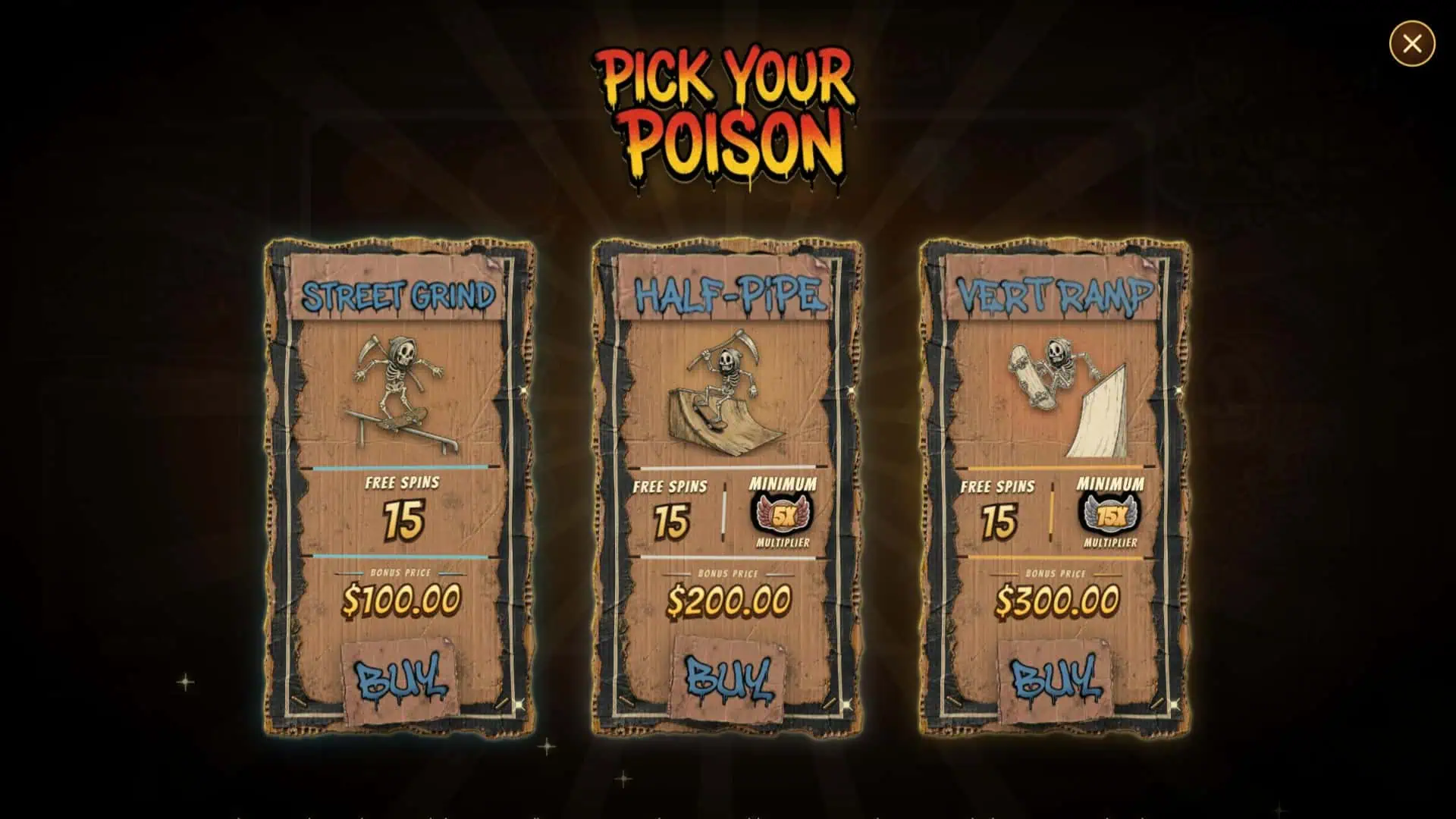 Jolly Bones bonus buy menu