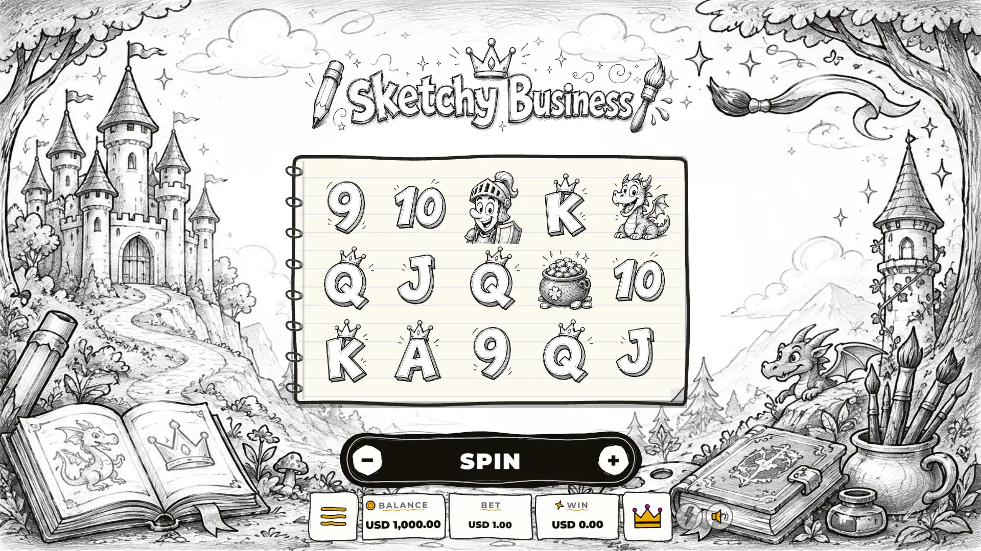 Sketchy Business slot gameplay reels