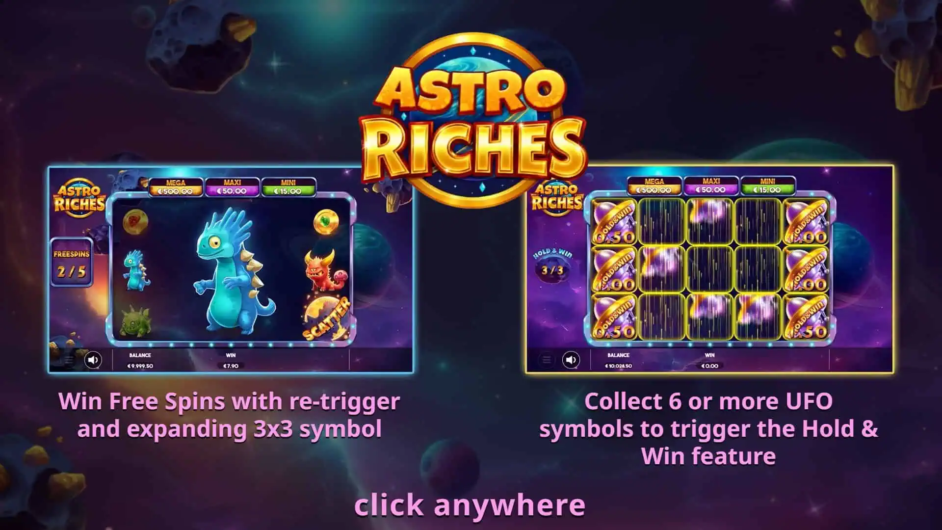 Astro Riches slot intro screen
