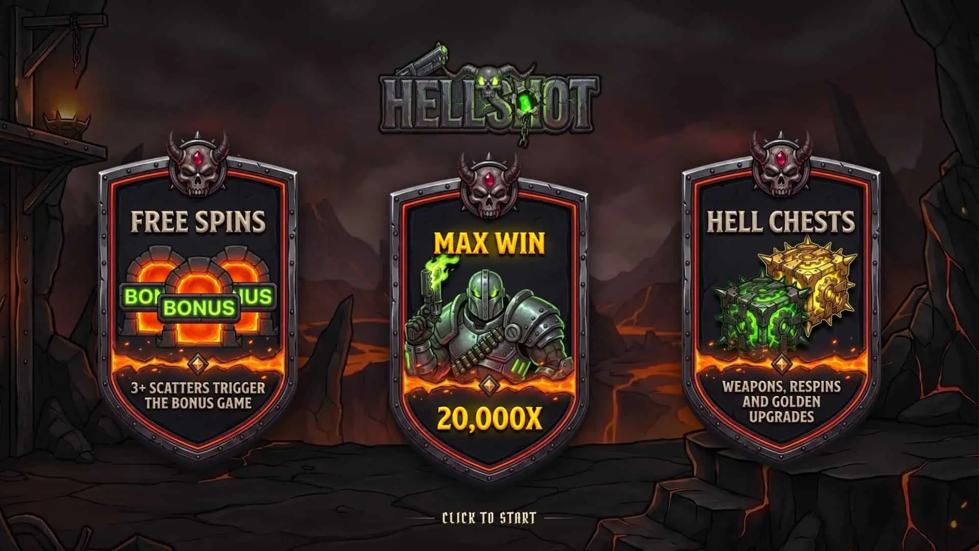 Hellshot slot intro screen