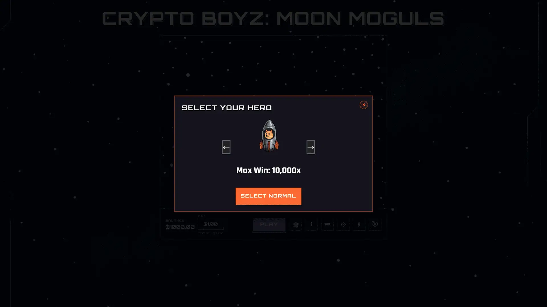 Crypto Boyz: Moon Moguls slot intro screen