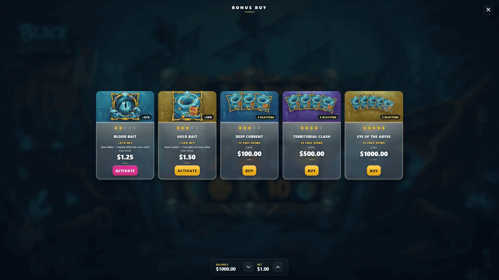 Blackwater bonus buy menu