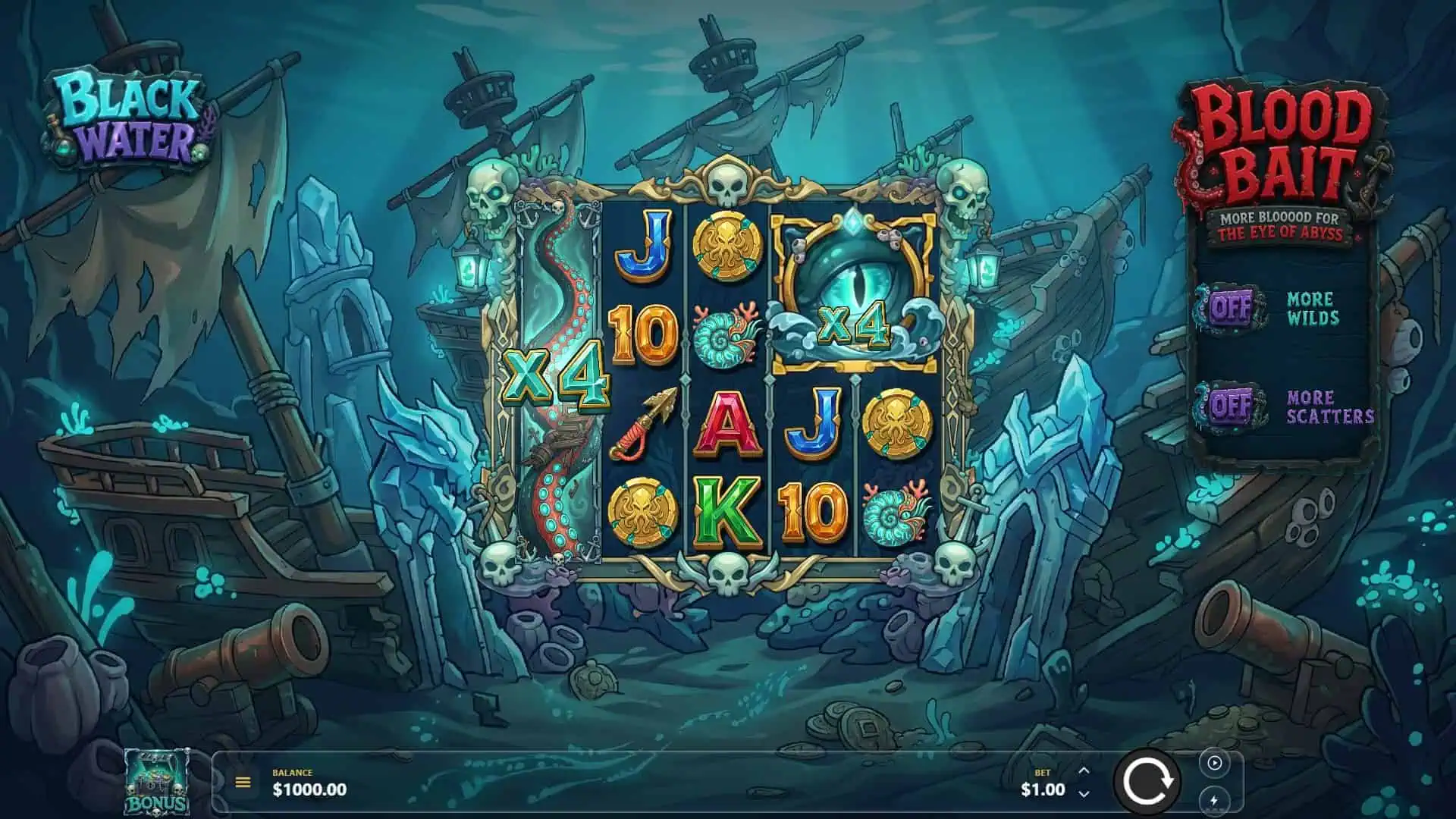 Blackwater slot gameplay reels