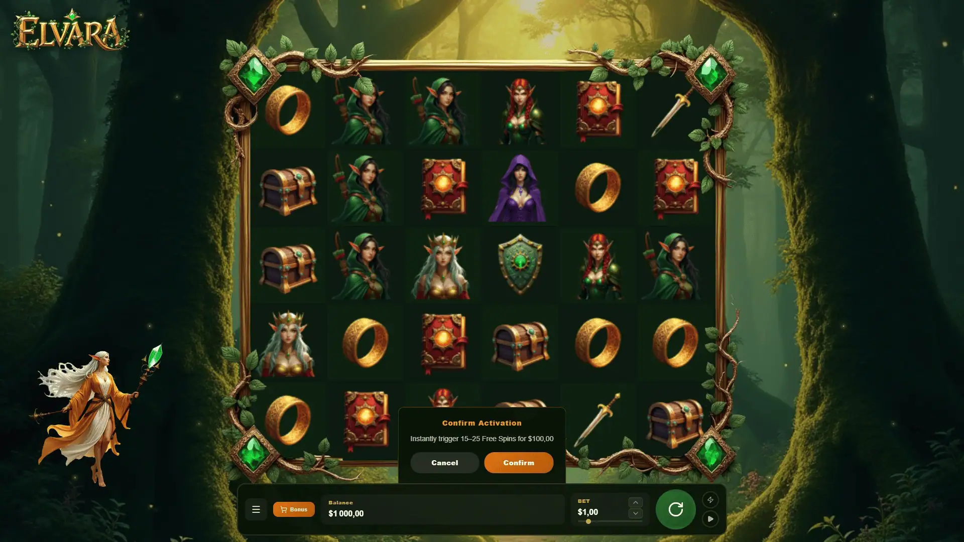 Elvara bonus buy menu