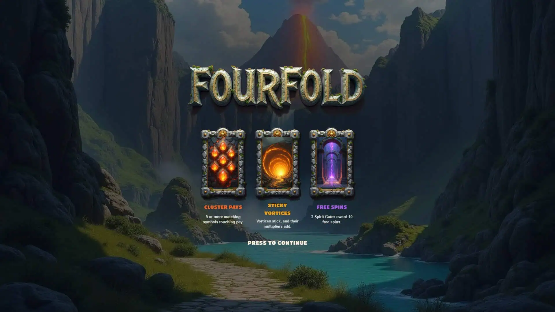 Fourfold slot intro screen