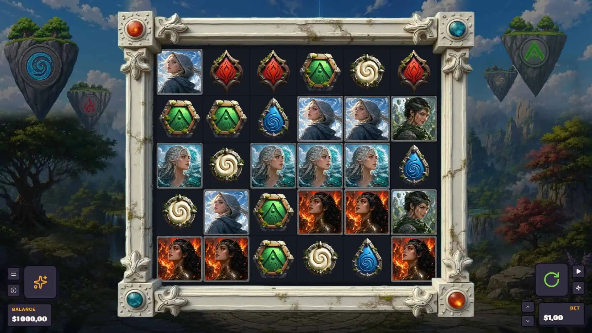 Fourfold slot gameplay reels