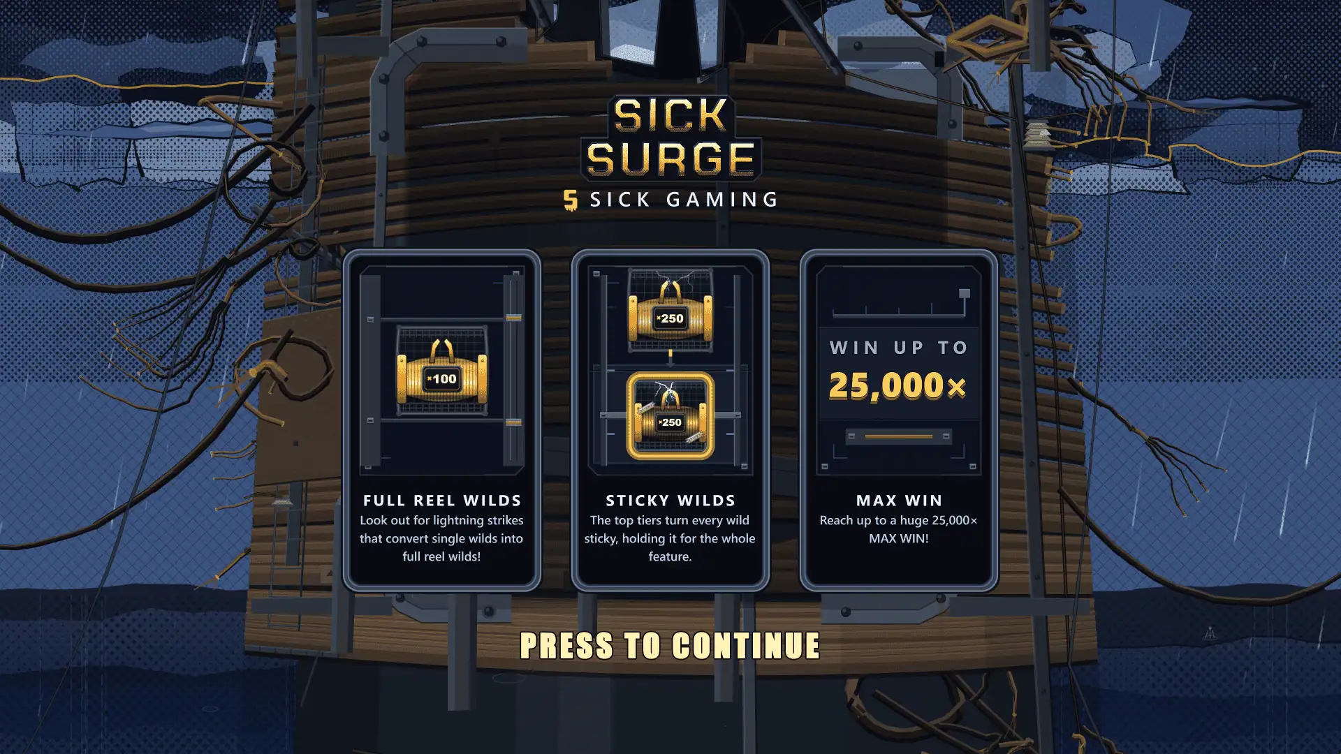 Sick Surge slot intro screen