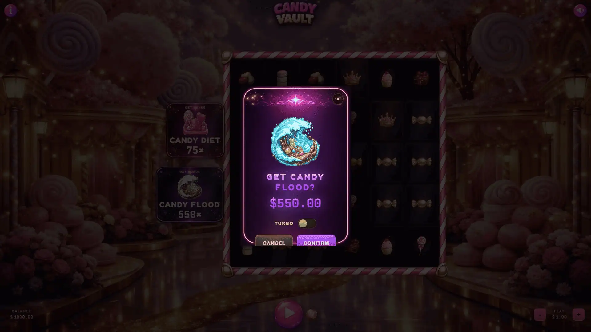 Candy Vault bonus buy menu