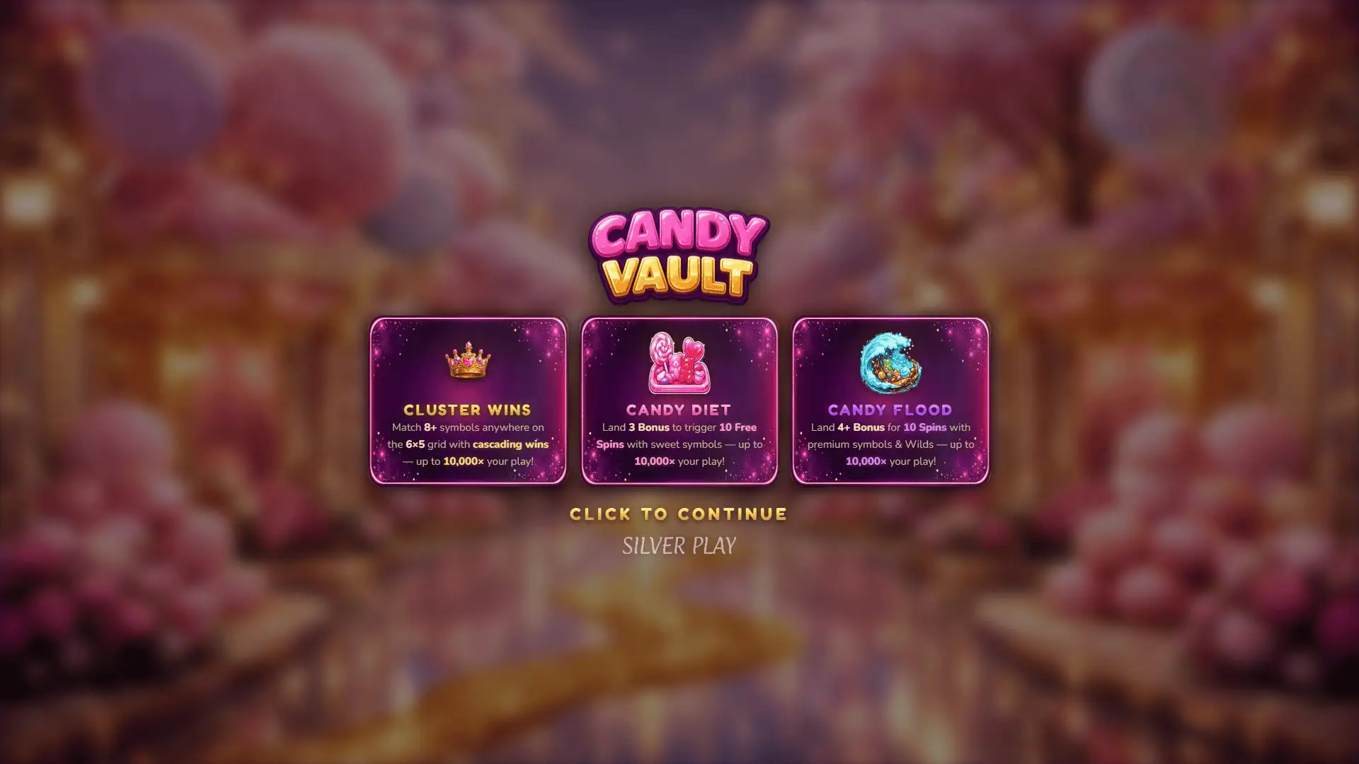 Candy Vault slot intro screen