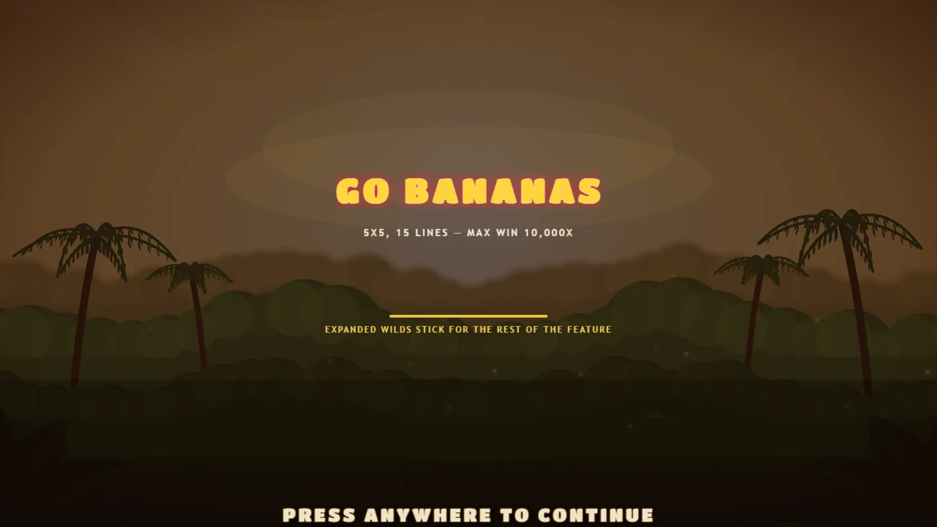Go Bananas! slot intro screen