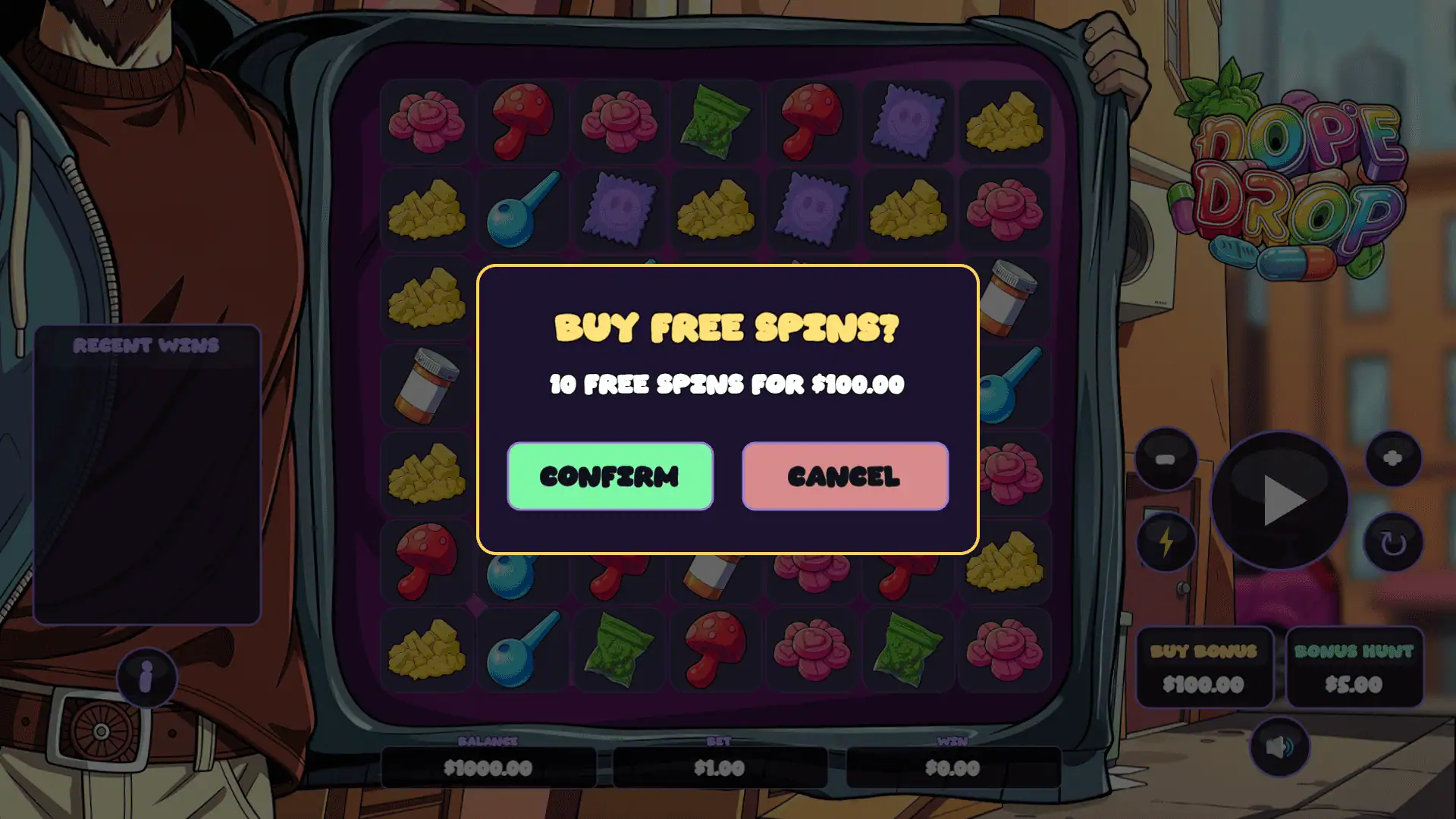 Dope Drop bonus buy menu