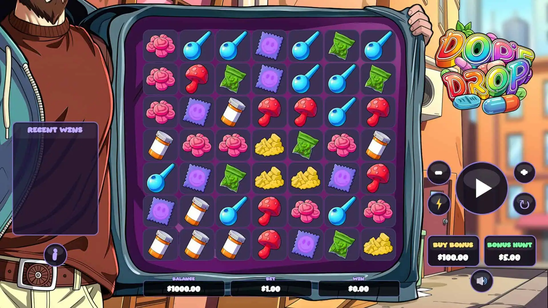Dope Drop slot gameplay reels