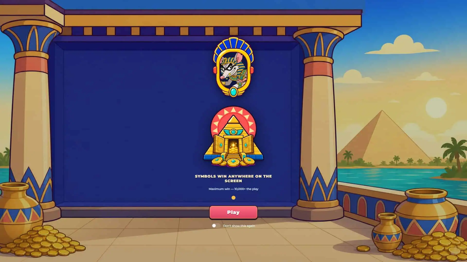 Poss Pharaoh slot intro screen