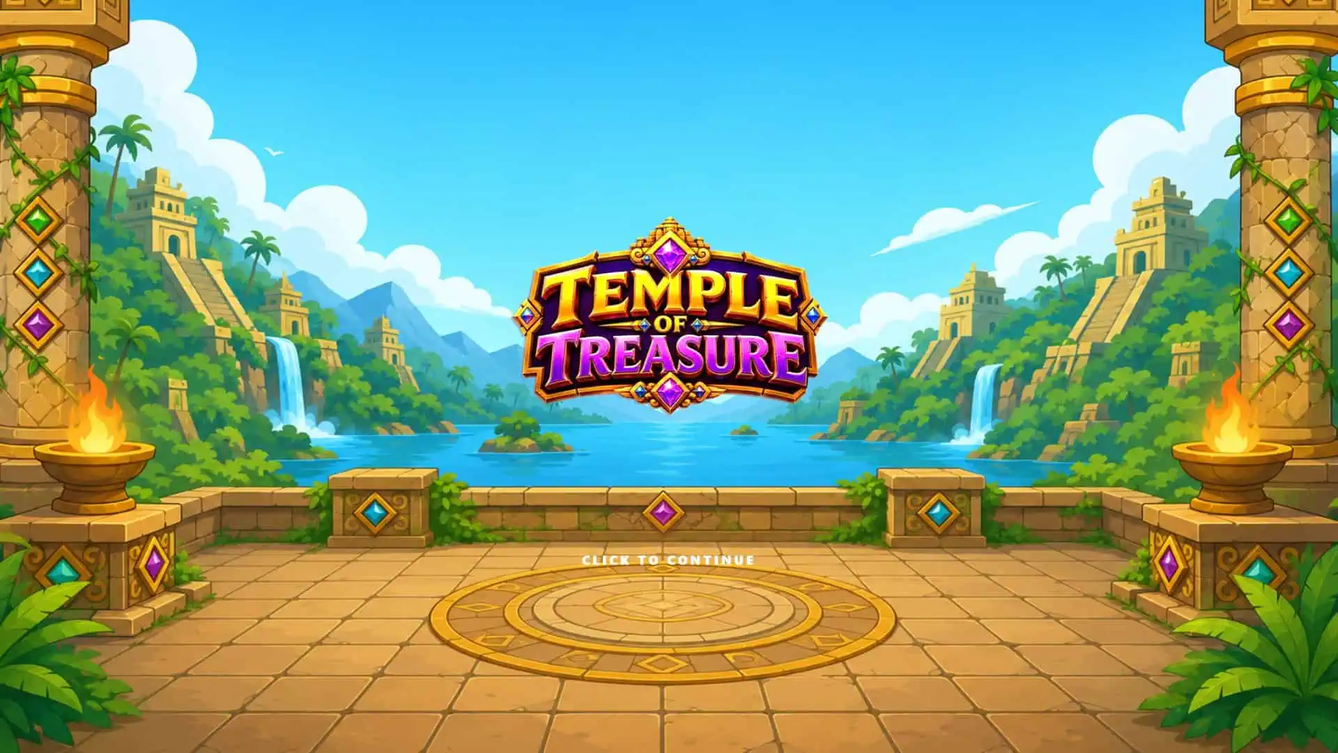 Temple of Treasure slot intro screen