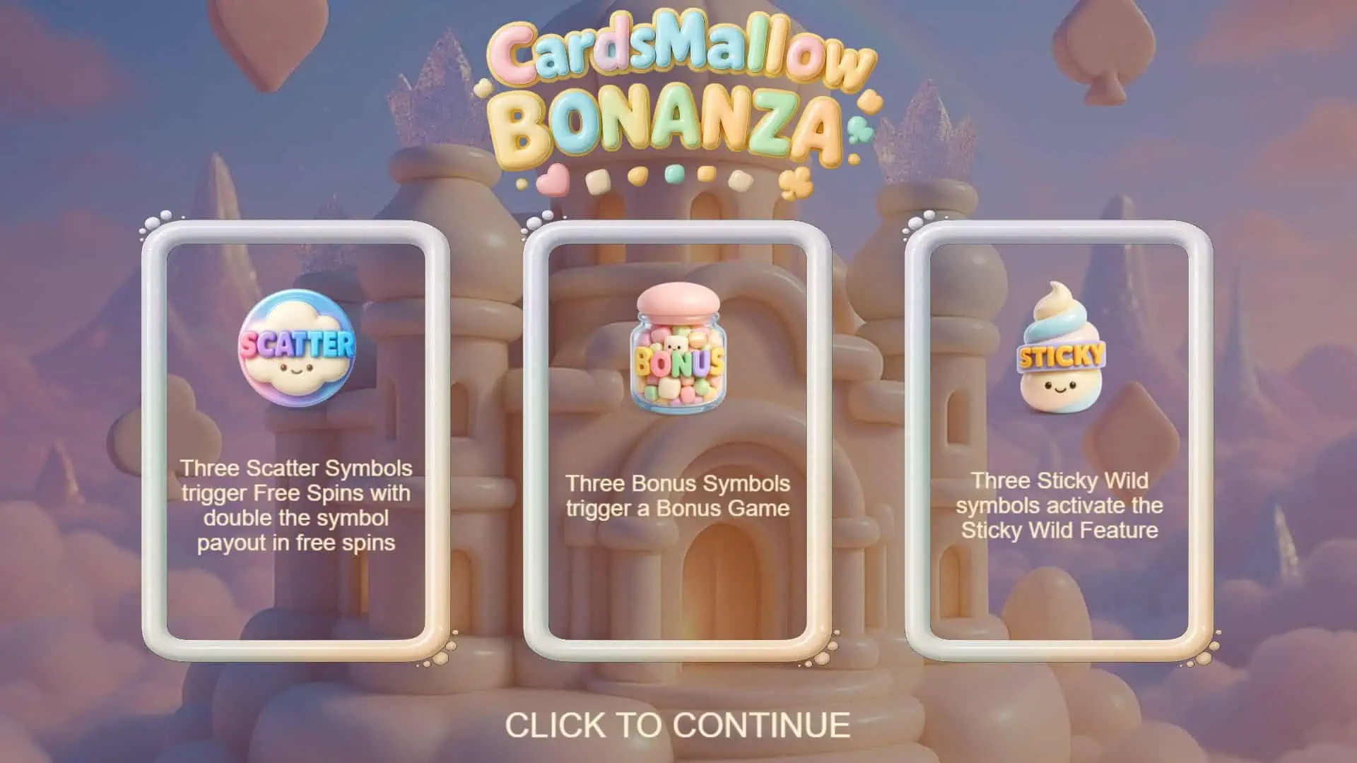 CardsMallow Bonanza slot intro screen