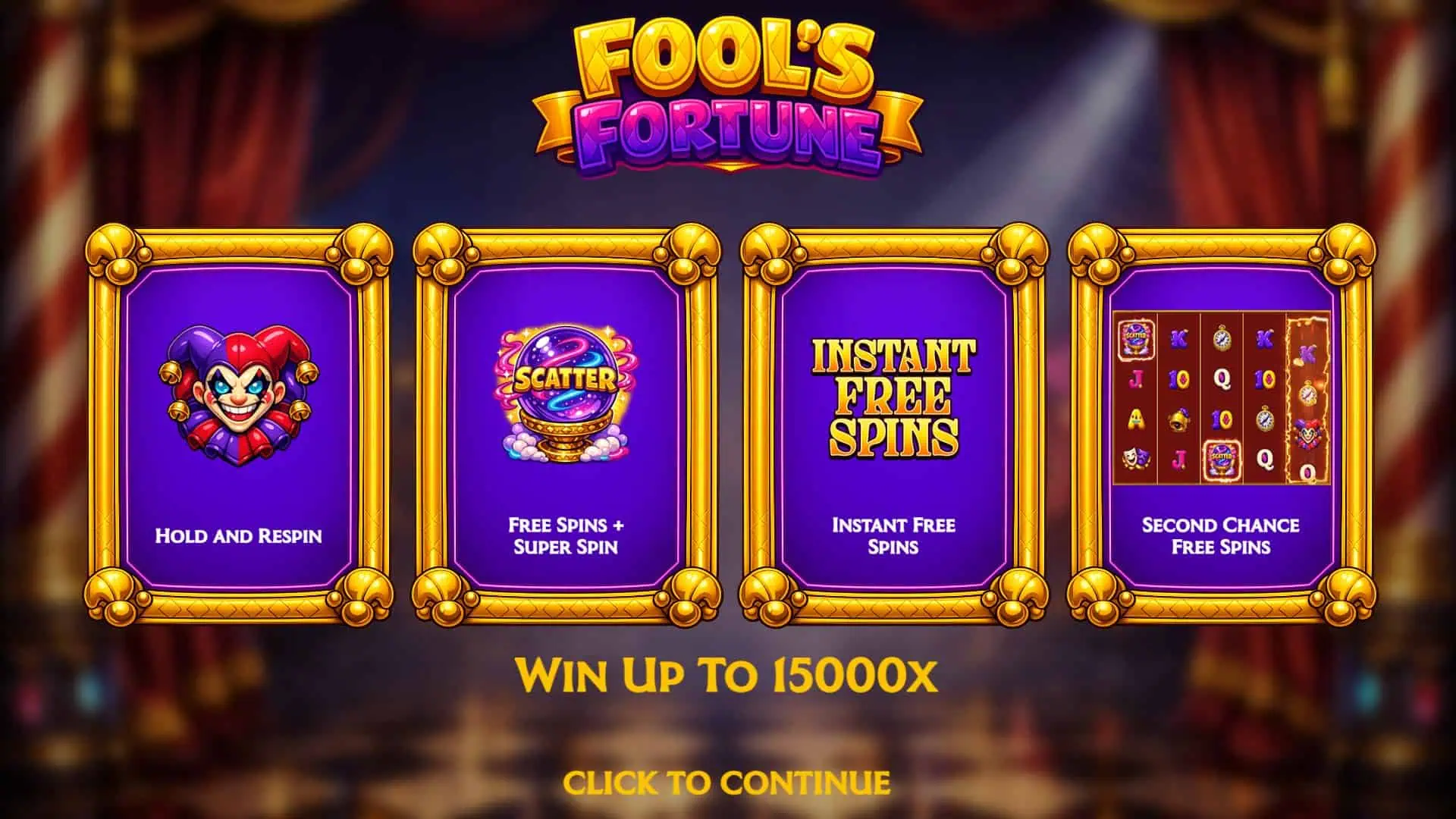 Fool's Fortune slot intro screen