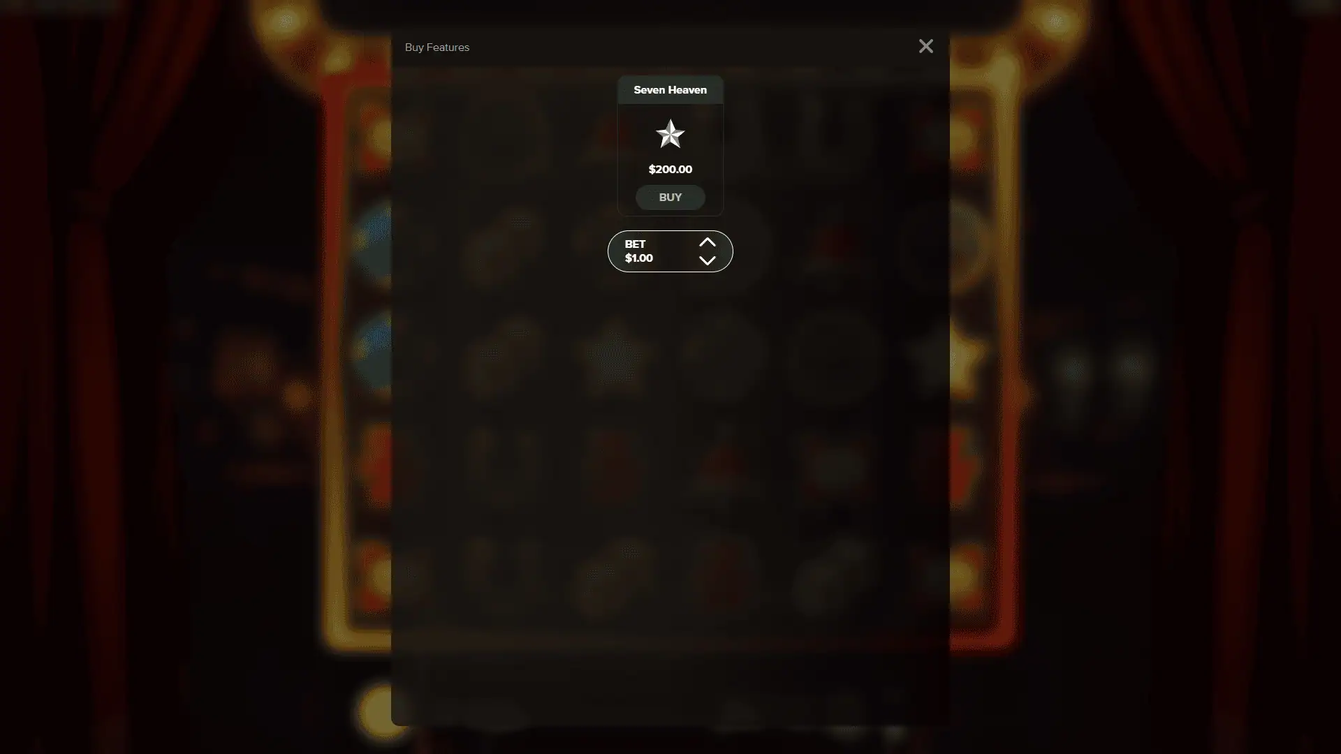 Triple Charm Sevens bonus buy menu