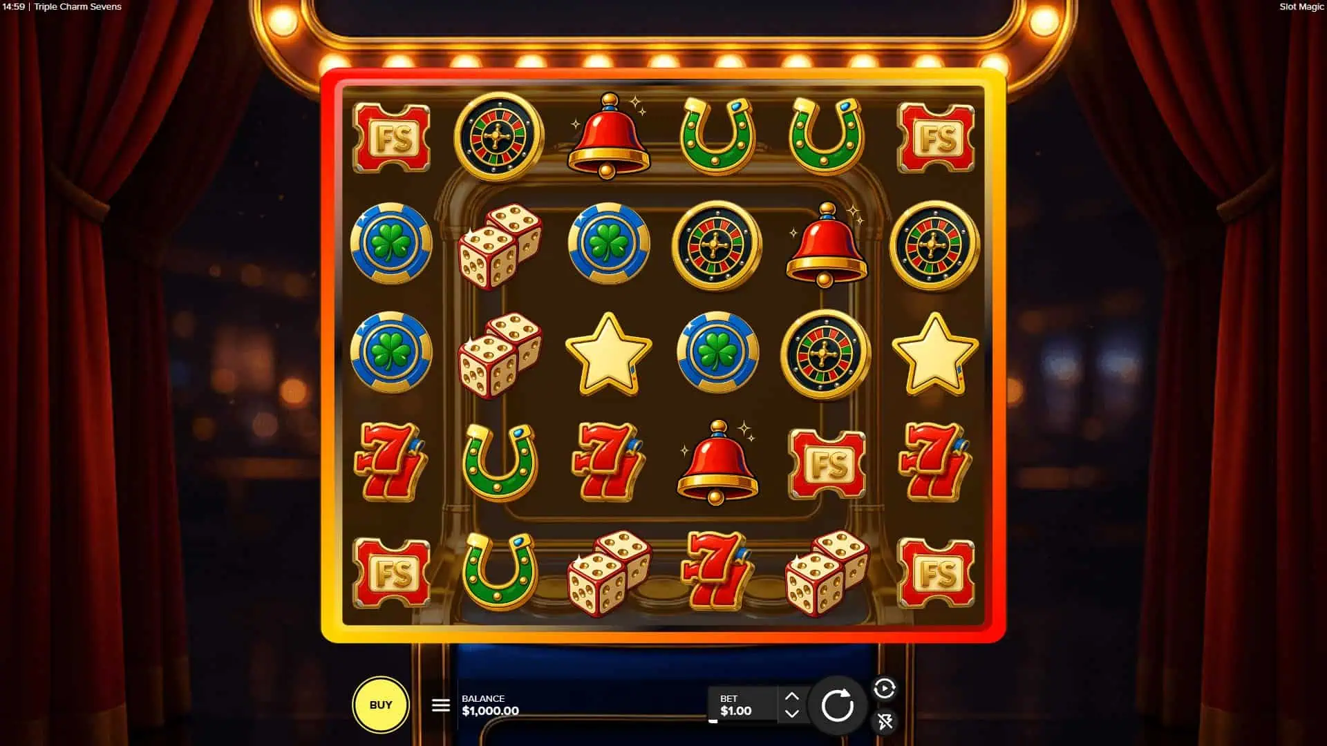 Triple Charm Sevens slot gameplay reels