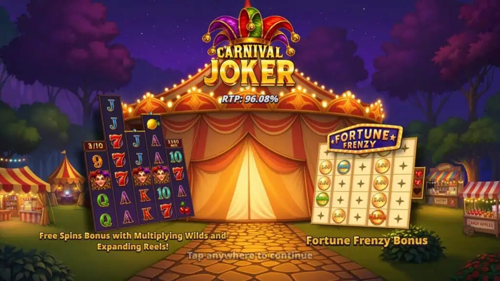 Slotmill carnival joker intro screen