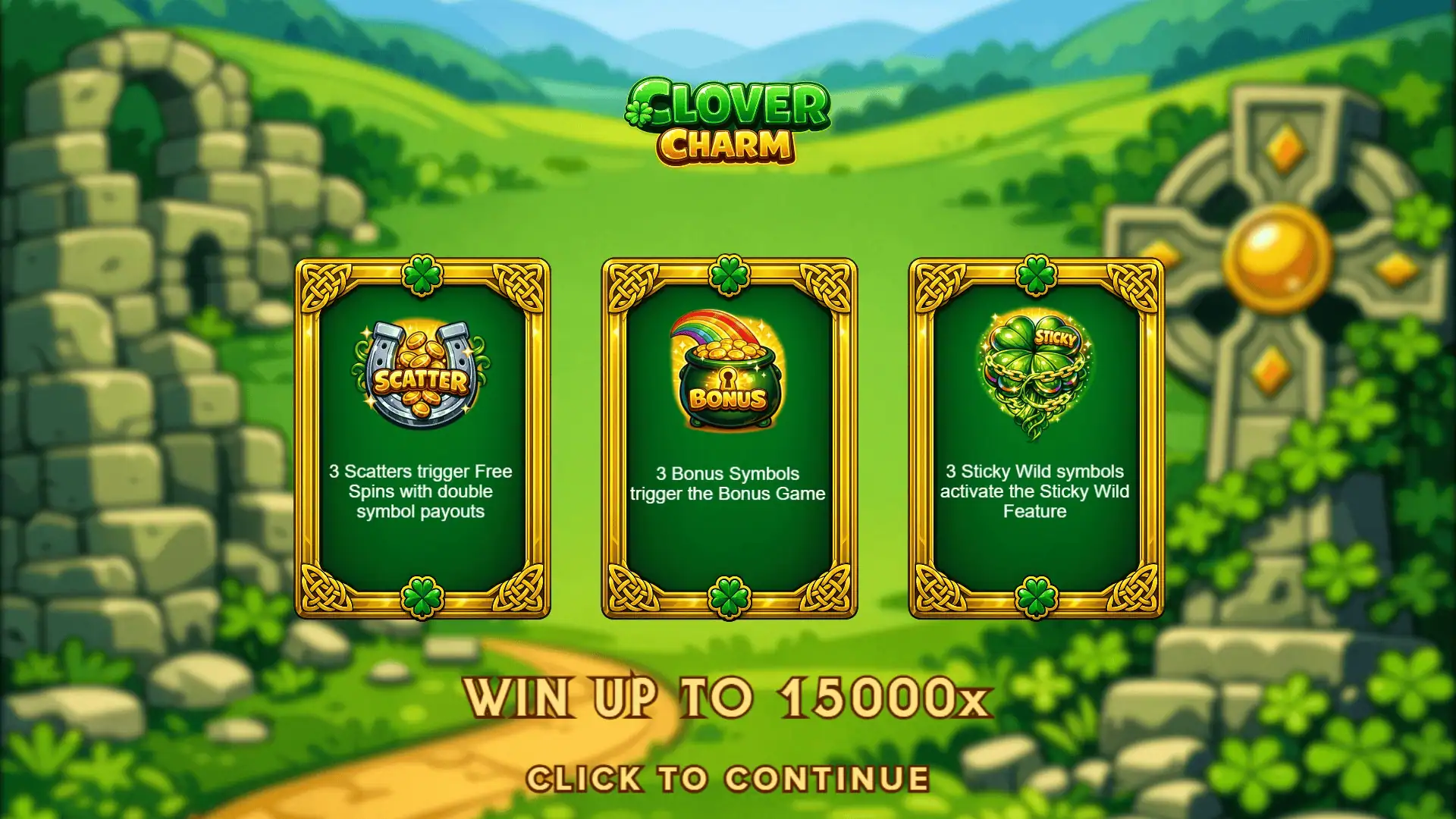 Clover Charm slot intro screen