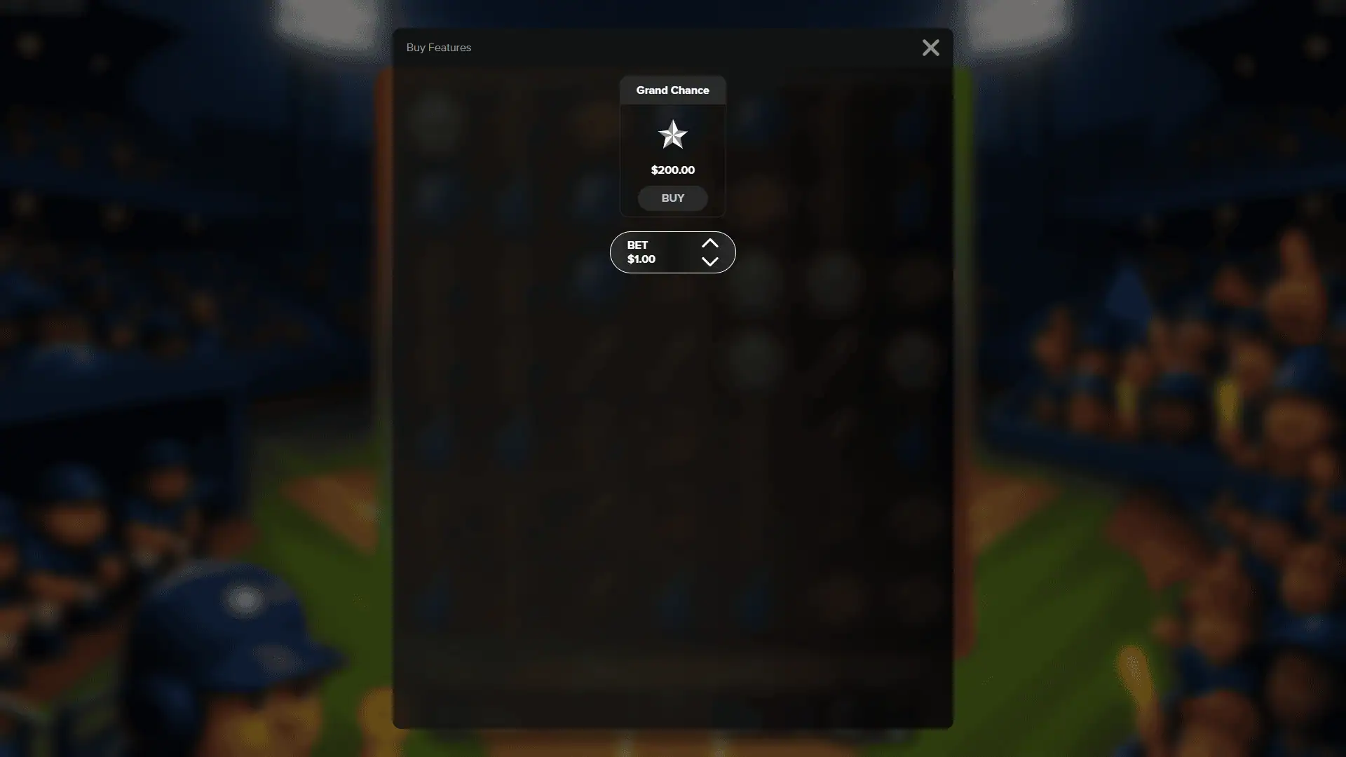 Grand Slam bonus buy menu