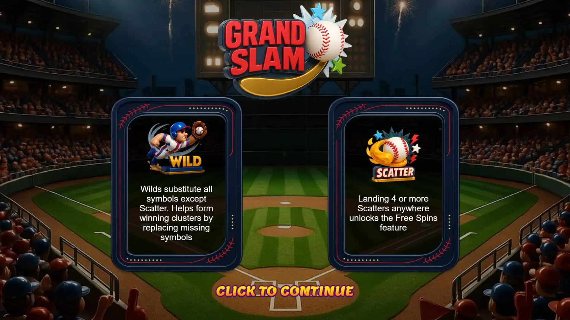 Grand Slam slot intro screen