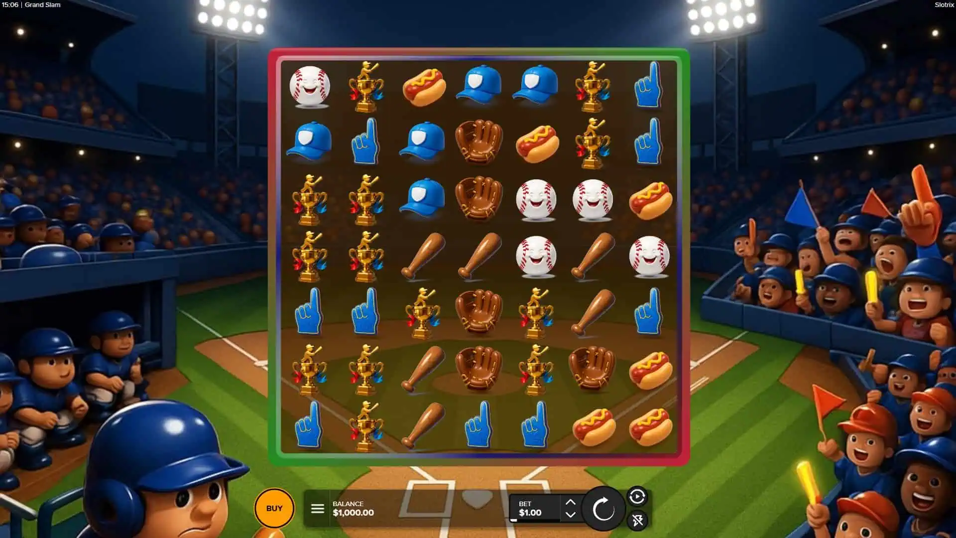 Grand Slam slot gameplay reels