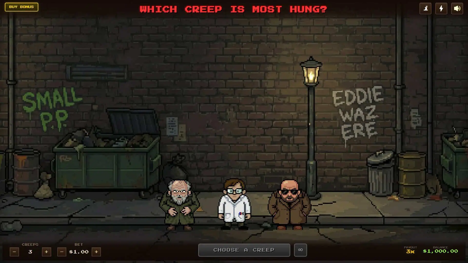Creeps slot gameplay reels